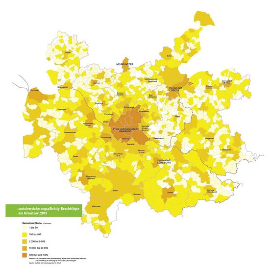 Beispielseite aus der Raumstrukturkarte der Metropolregion Hamburg